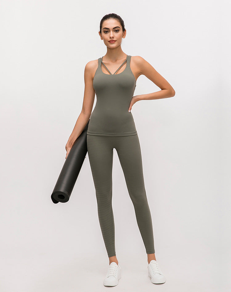 Cross Back Sport Fitness Tank Tops Mssza