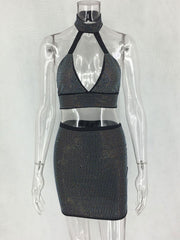 Cut Out Sleeveless Polyester Open Shoulder Bodycon Midi Club Dresses Mssza
