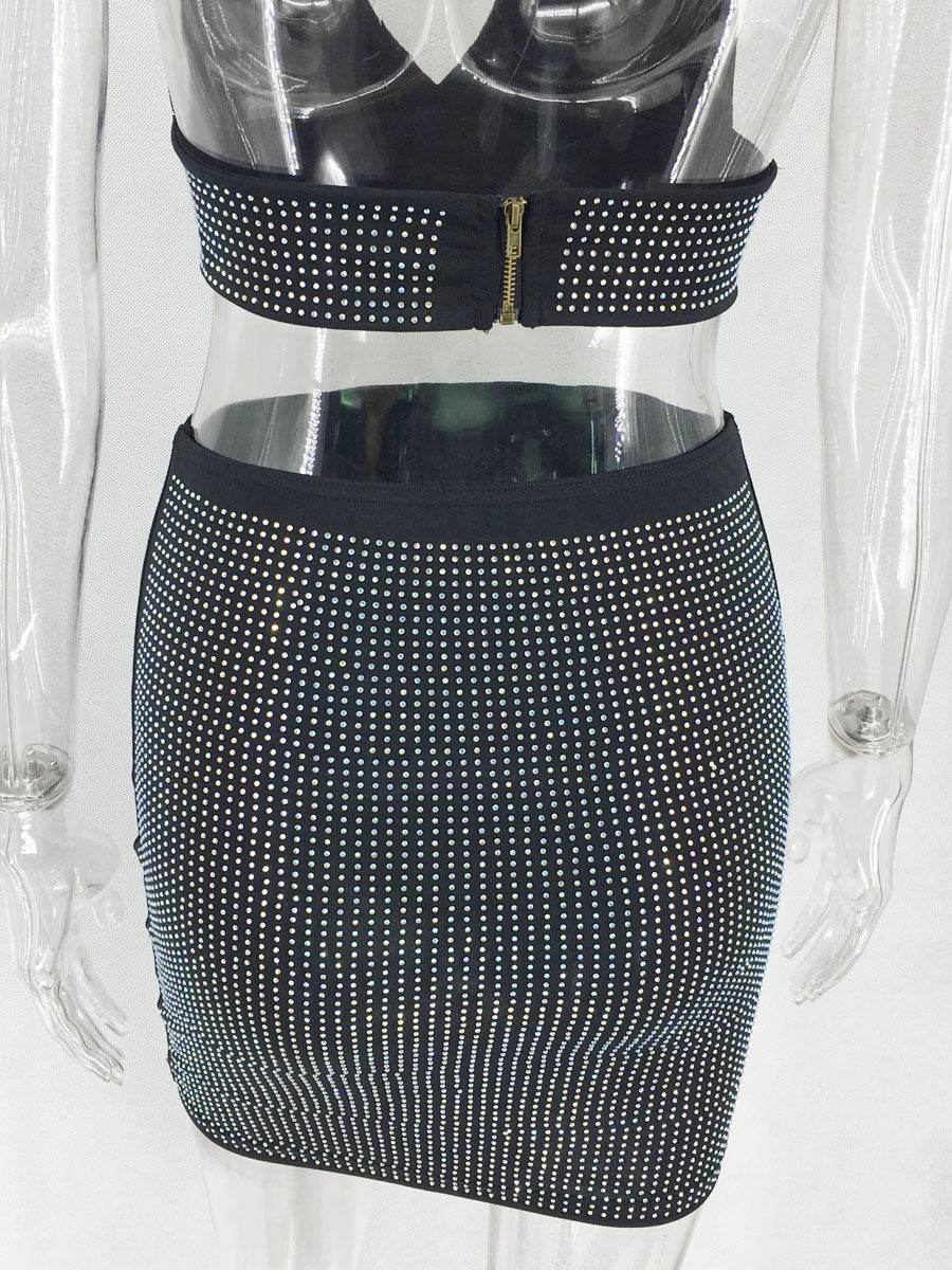 Cut Out Sleeveless Polyester Open Shoulder Bodycon Midi Club Dresses Mssza