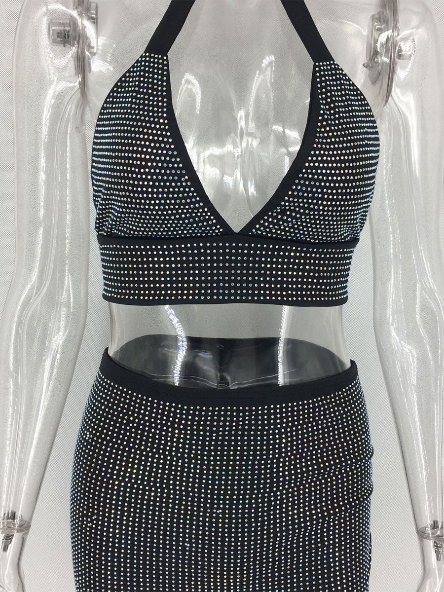 Cut Out Sleeveless Polyester Open Shoulder Bodycon Midi Club Dresses Mssza