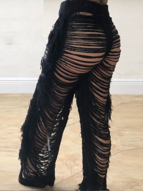 Gradient Trend Loose Party High Waist Trousers Mssza