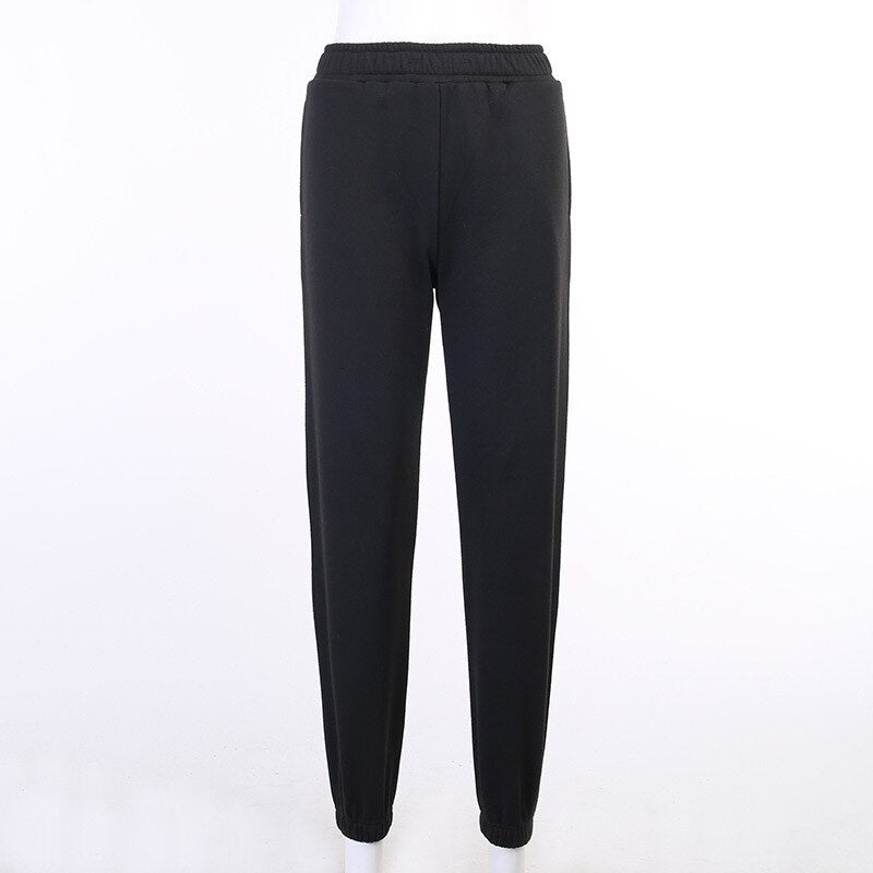High Elastic Waist Angel Letter Trousers Mssza
