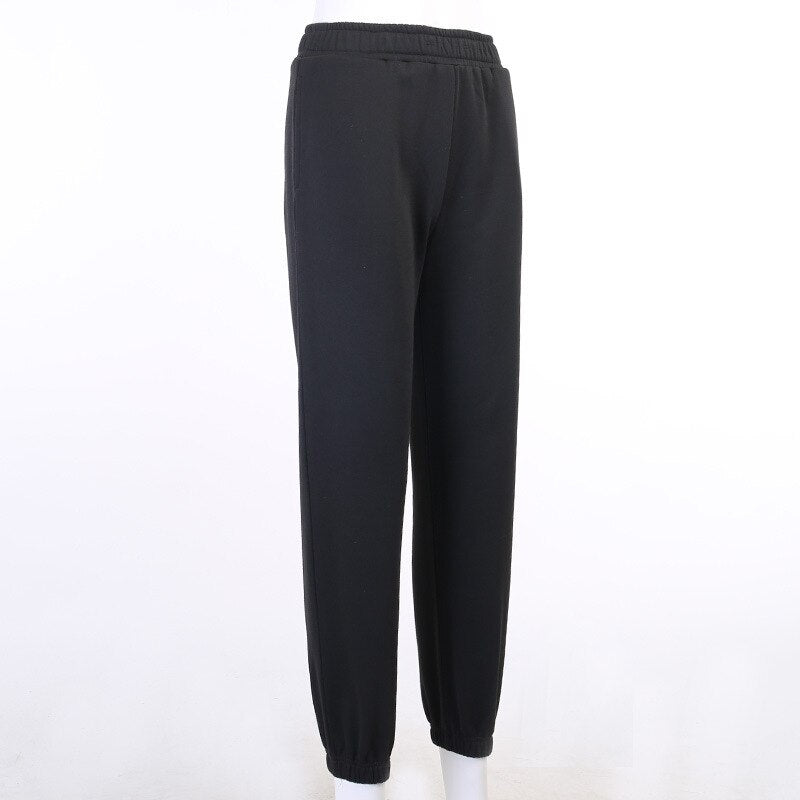 High Elastic Waist Angel Letter Trousers Mssza