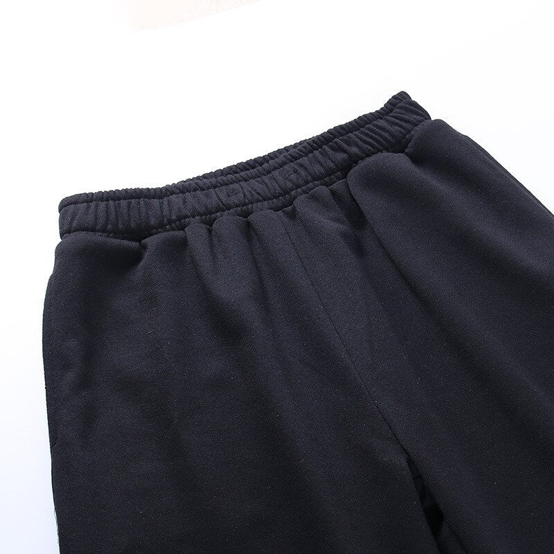 High Elastic Waist Angel Letter Trousers Mssza