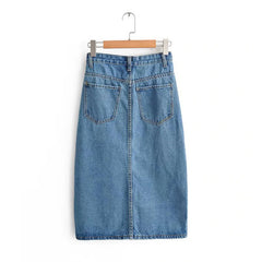 High Waist Split Mid Calf Skirts Mssza