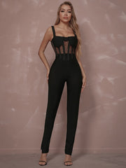 Lace Sleeveless Long Pants Jumpsuits Mssza