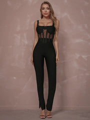 Lace Sleeveless Long Pants Jumpsuits Mssza