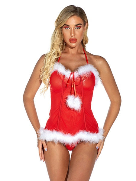 Lingerie Halter Top And Panty 2-Piece Set Mssza