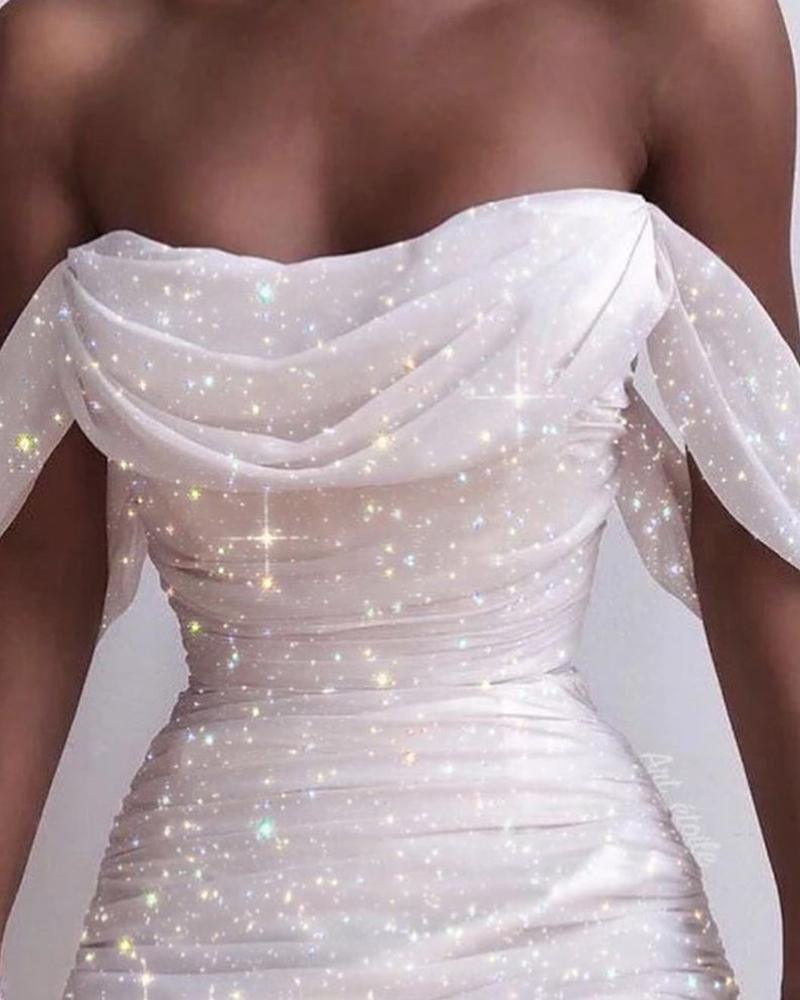 Off Shoulder Cowl Neck Dress Solid Slim Party Dress Backless Strapless Vestidos Mssaz Desses