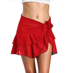 Pleated Irregular Beachwear Skirt Mssza