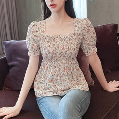 Printed Chiffon Casual Blouse Mssza