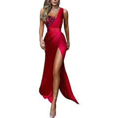 Luxury One Shoulder V Neck Prom Dresses Mssaz Desses
