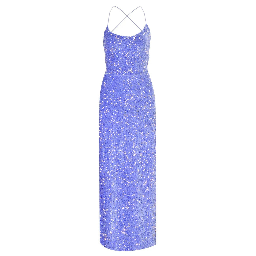 Sequins Halter Glitter High Split Evening Elegant Shiny Slim Long Dress Mssaz Desses
