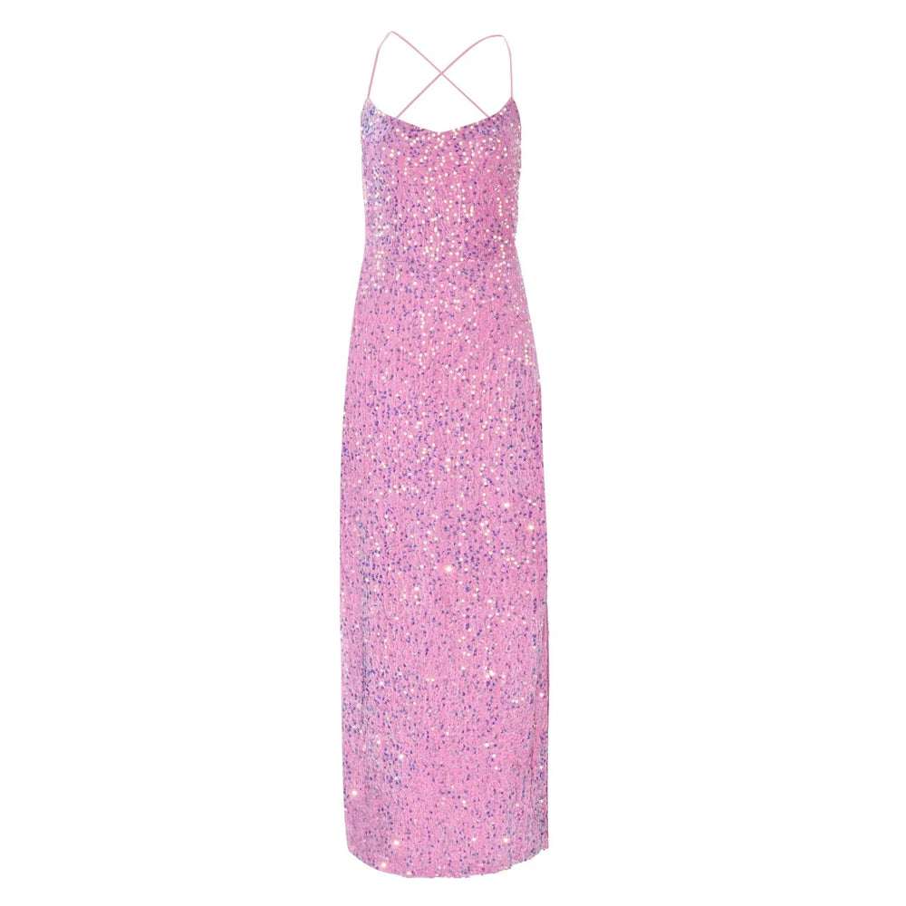 Sequins Halter Glitter High Split Evening Elegant Shiny Slim Long Dress Mssaz Desses