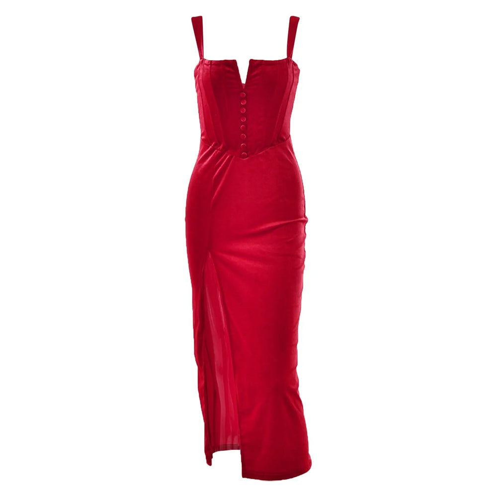 Sleeveless High Slit Backless Maxi Spring  Elegant Dress Mssaz Desses