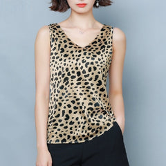 Sleeveless Leopard Printed Blouse Mssza