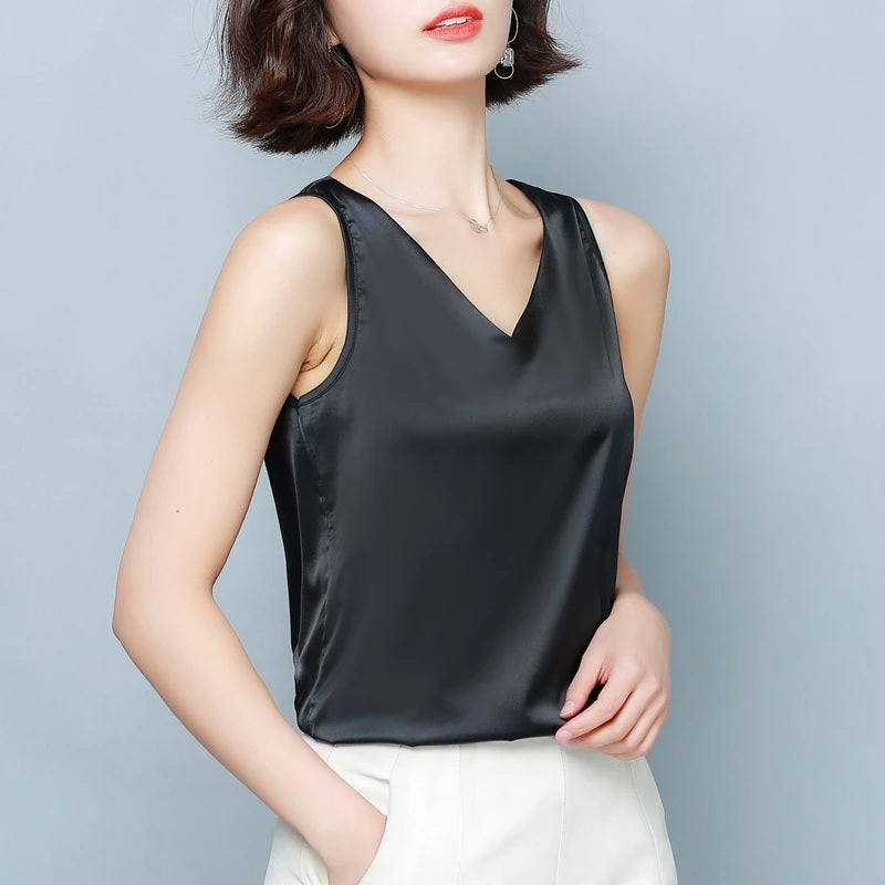 Sleeveless Silk Blouse Mssza