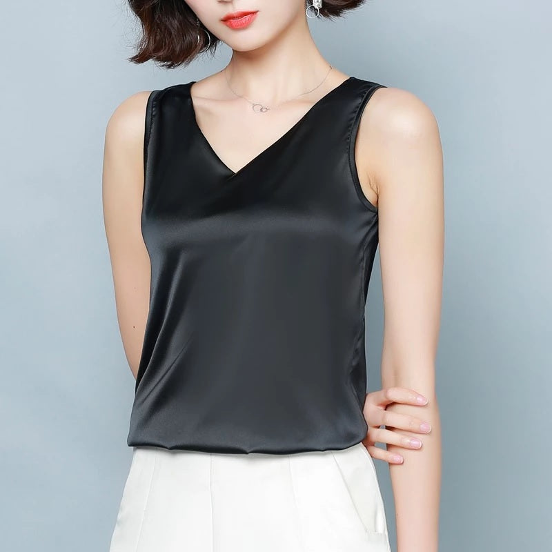 Sleeveless Silk Blouse Mssza