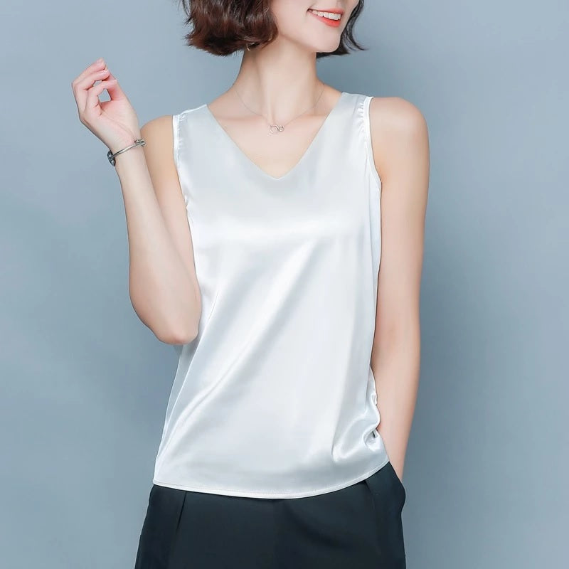 Sleeveless Silk Blouse Mssza