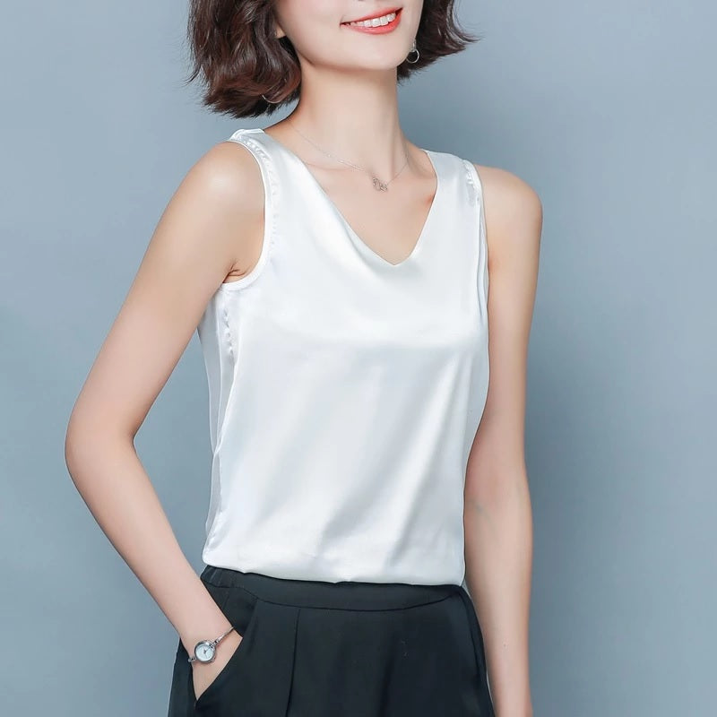 Sleeveless Silk Blouse Mssza