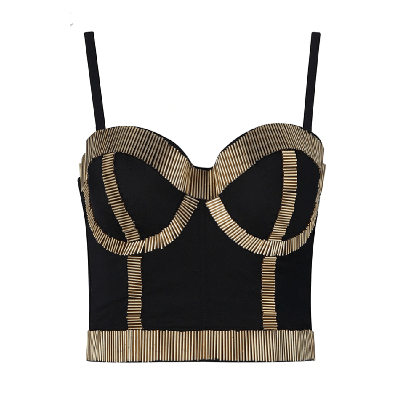Sleeveless Spaghetti Strap Evening Party Blouse Mssza