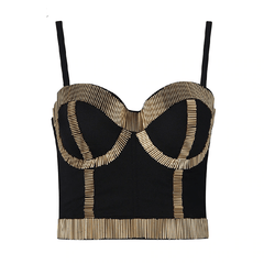 Sleeveless Spaghetti Strap Evening Party Blouse Mssza