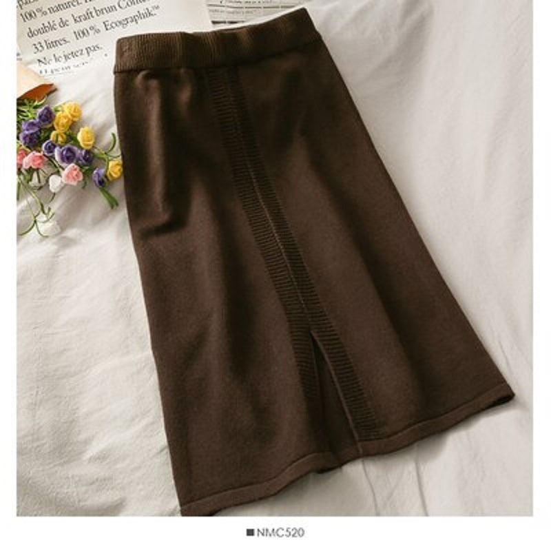 Style Elastic High Waist Slim Split Bodycon Long Skirt Mssza