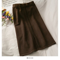Style Elastic High Waist Slim Split Bodycon Long Skirt Mssza