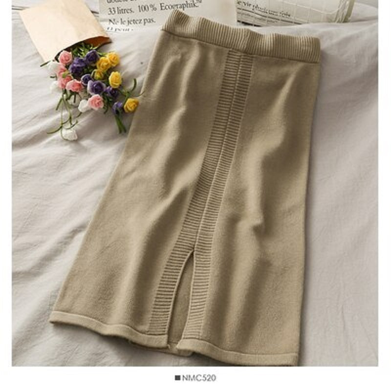Style Elastic High Waist Slim Split Bodycon Long Skirt Mssza