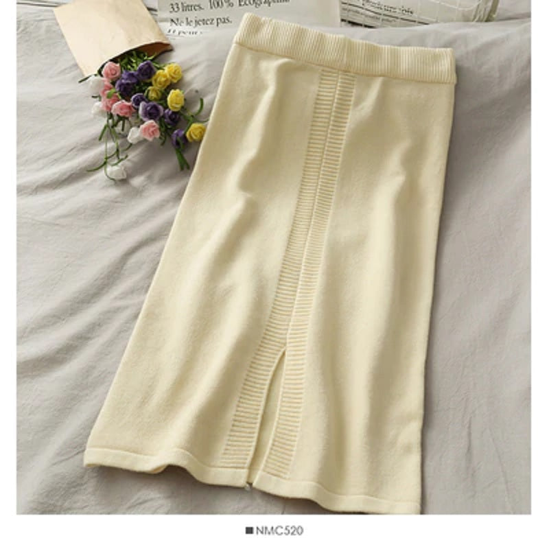 Style Elastic High Waist Slim Split Bodycon Long Skirt Mssza
