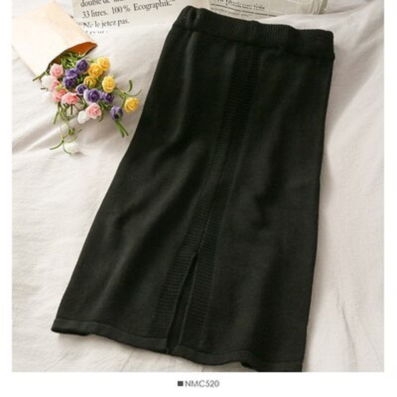 Style Elastic High Waist Slim Split Bodycon Long Skirt Mssza