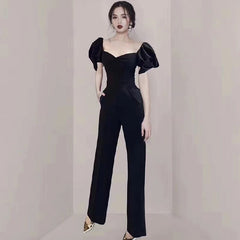V Neck Short Sleeve Elegant Jumpsuit Mssza