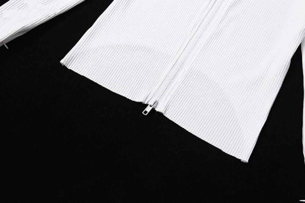 Zipper Slim Casual Street Crop Tops Mssza