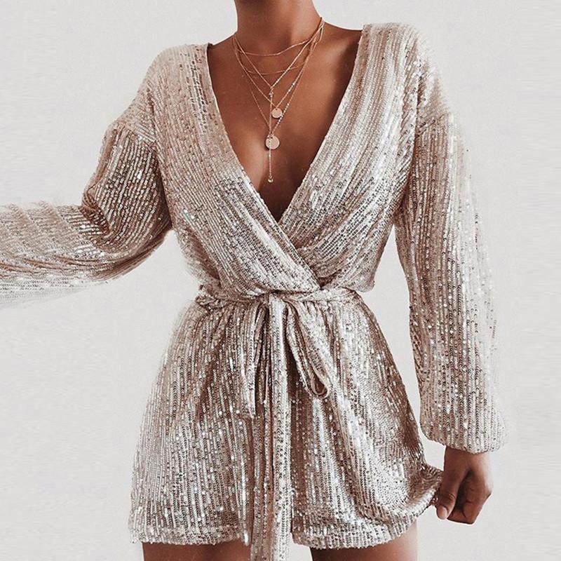 womens dress Long sleeve sequin dress Mssaz Desses