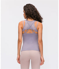 slim fit mesh patchwork Fitness training tank tops Mssza