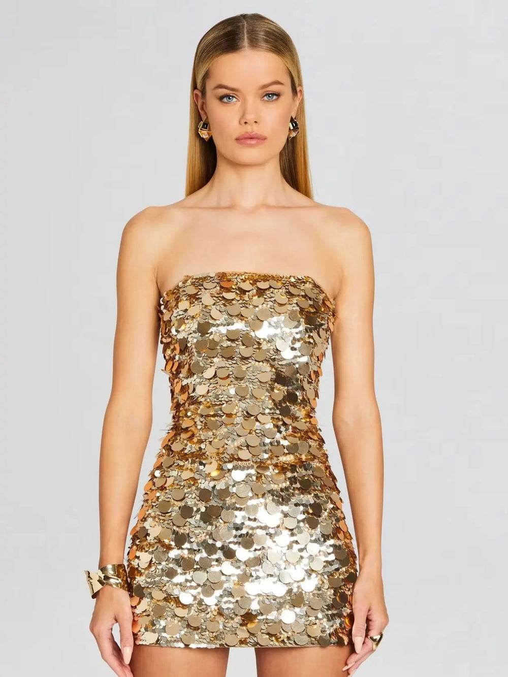 Sequins Strapless Bodycon Mini Dress Mssaz Desses