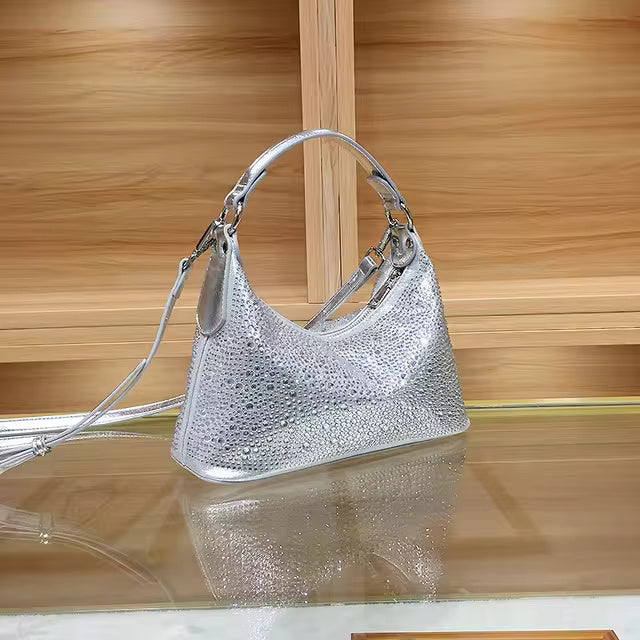 Luxury Satin Glitter Shiny Diamonds  Handbag Mssza