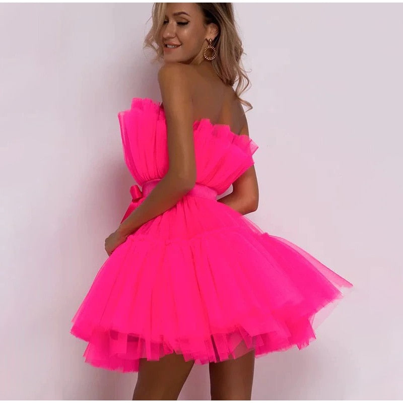 Off Shoulder Mesh Tutu Dress Bodycon Lace Short Dress Mssaz Desses