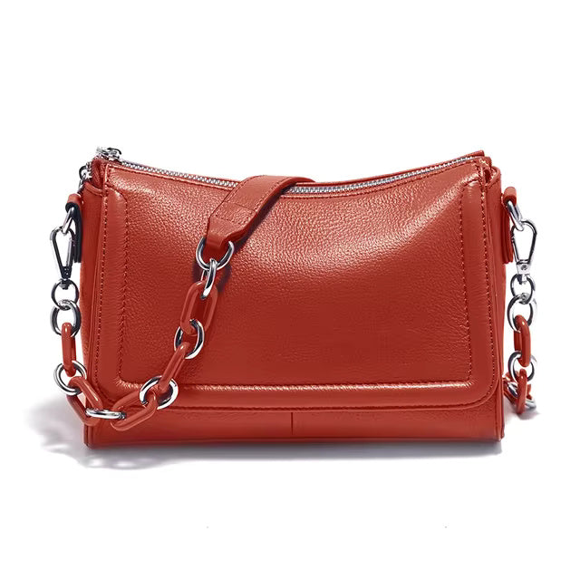 Acrylic Chain Soft Leather Top-handle Luxury Crossbody Bag Mssza