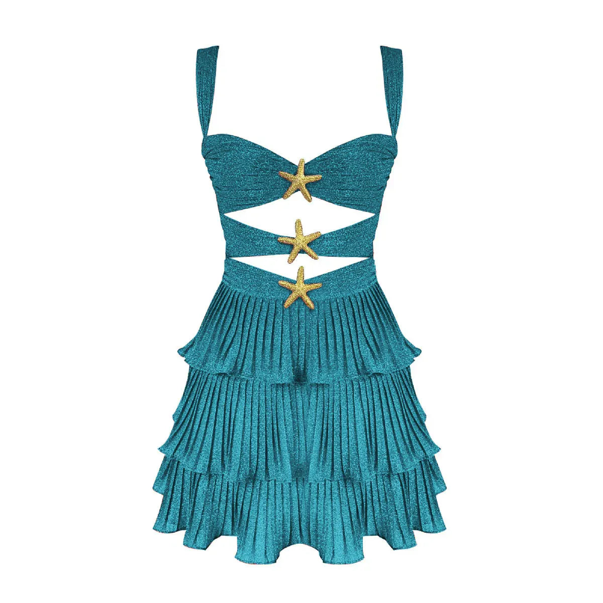 Cover Up Skirt Geometry Printed Two-Piece Beach Dress Mssaz Desses