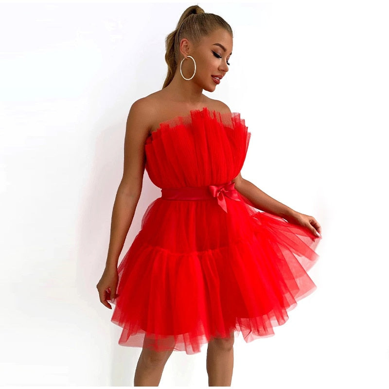 Off Shoulder Mesh Tutu Dress Bodycon Lace Short Dress Mssaz Desses