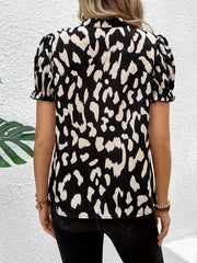 V-neck short-sleeved Directional pattern-making shirts Mssza