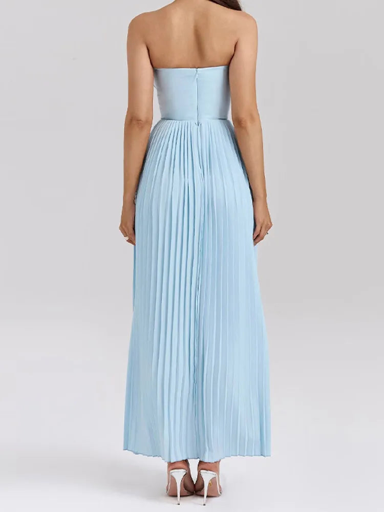 Pleated Maxi Dress Mssaz Desses
