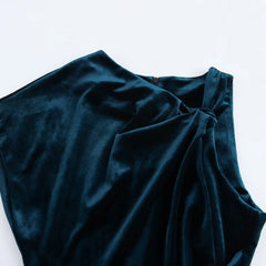 Asymmetric Sleeveless Velvet Dress Mssaz Desses
