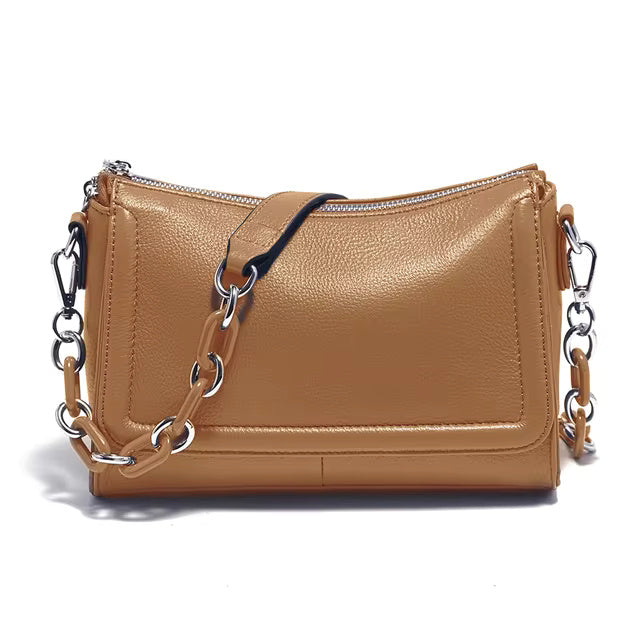 Acrylic Chain Soft Leather Top-handle Luxury Crossbody Bag Mssza