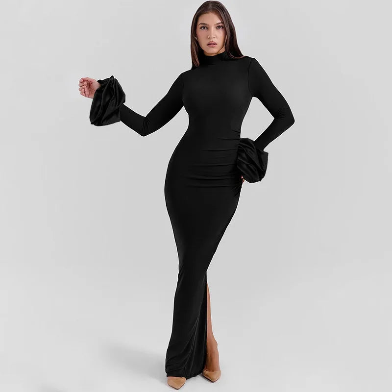 Bubble Long Sleeved Maxi Dress Mssaz Desses