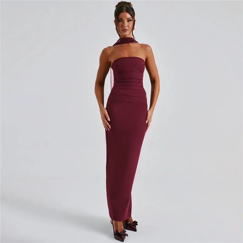 Mesh Sleeve Off-shoulder Long Dress Mssaz Desses