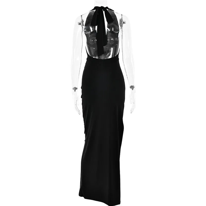 Halter Neck Maxi Dress Mssaz Desses