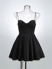 Solid Fit And Flare Spaghetti Strap Mini Dress Mssaz Desses