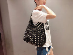 Shiny Diamonds Designer Bling Crystal Rivets Strap Crossbody Shoulder Bags Mssza